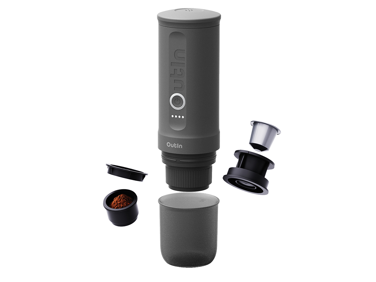 OutIn Nano draagbare elektrische espressomachine - Black - Obelink.nl