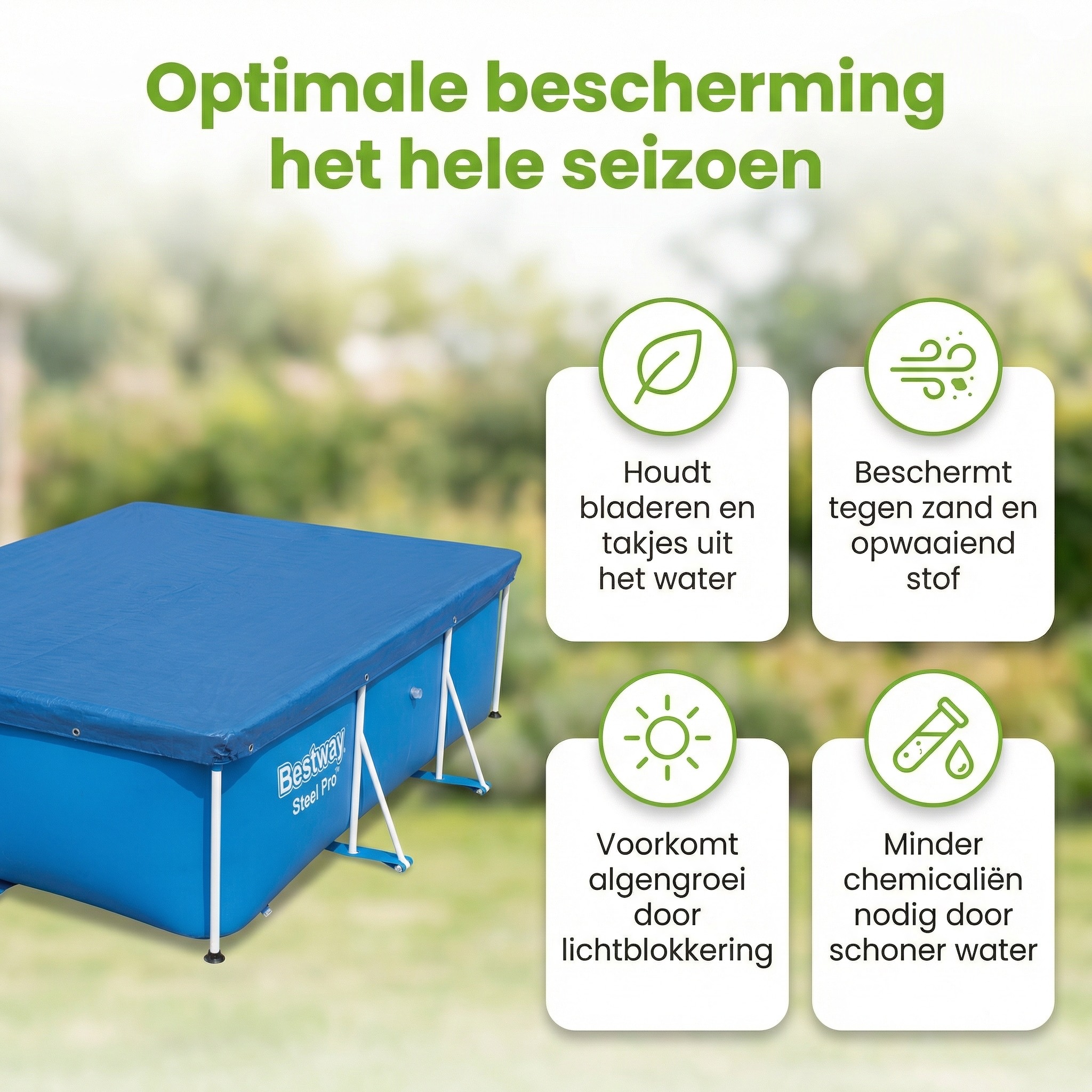 Bestway Frame afdekzeil - 221 x 150 cm - Obelink.nl