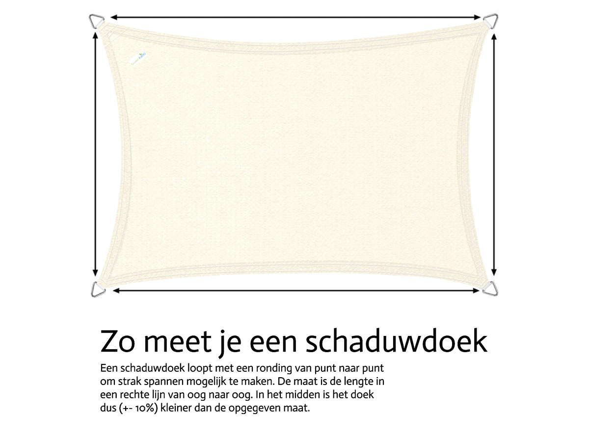 Relaxdays Schaduwdoek – Rechthoekig 2 X 4 M – Beige – UV-bestendig En Waterafstotend – Voor Terras, Balkon, Camping En Zwembad