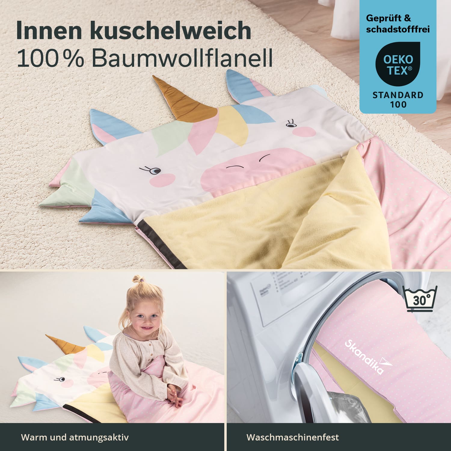 Dikke en warme rode slaapzak voor kinderen, geschikt voor kinderwagens