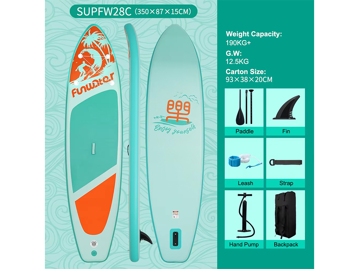 FUNWATER SUPFW28C 350cm SUP Board - Turquoise - Obelink.nl