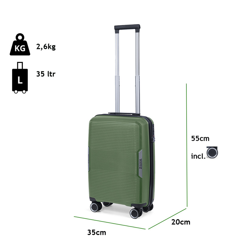 TravelZ Swinger 55 cm handbagage koffer - Green