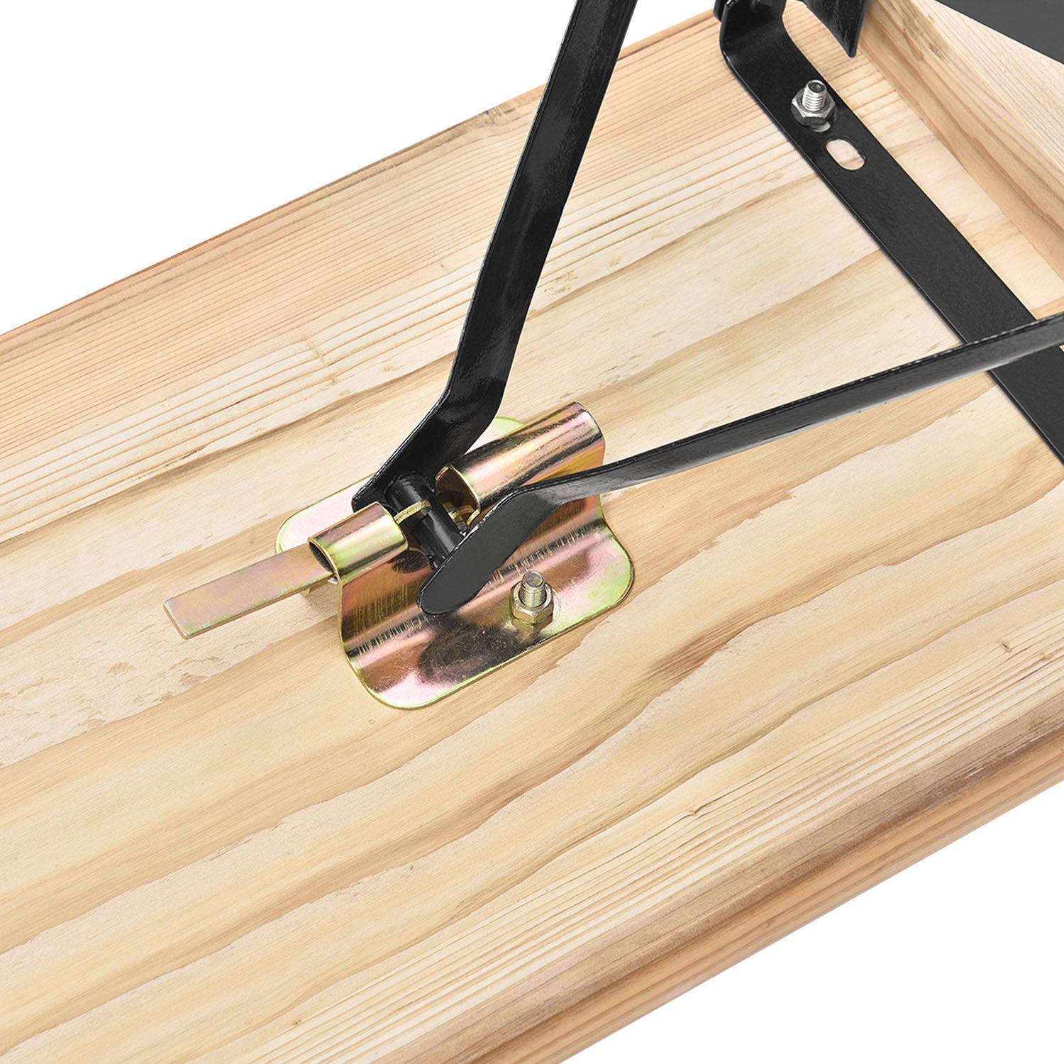 Juskys Brouwerijtafel en bankset - 3-delig en opvouwbaar - 220 x 50 x 77 cm - klaptafel voor buiten en 2 banken - tuinmeubelset van dennenhout en staal Juskys Brouwerijtafel en bankset - 3-delig en opvouwbaar - 220 x 50 x 77 cm - klaptafel voor buiten en 2 banken - tuinmeubelset van dennenhout en staal
