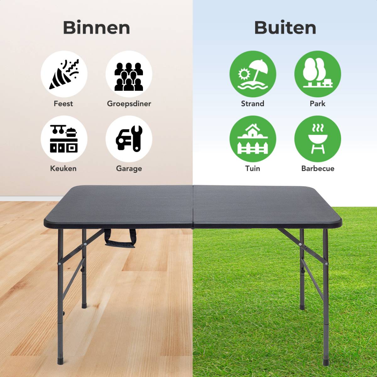 Opvouwbare Multifunctionele Tafel Campingtafel Klaptafel Markttafel In Hoogte Verstelbaar Behang Bijzettafel Voor Kamperen De Tuin Festivals Markten En Meer Zwart 100 X 60 Cm 1012042550