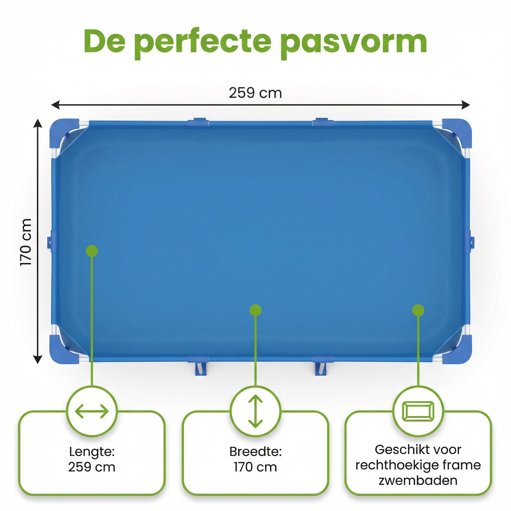 Bestway frame 259x170 cm afdekzeil - Blue - Obelink.nl