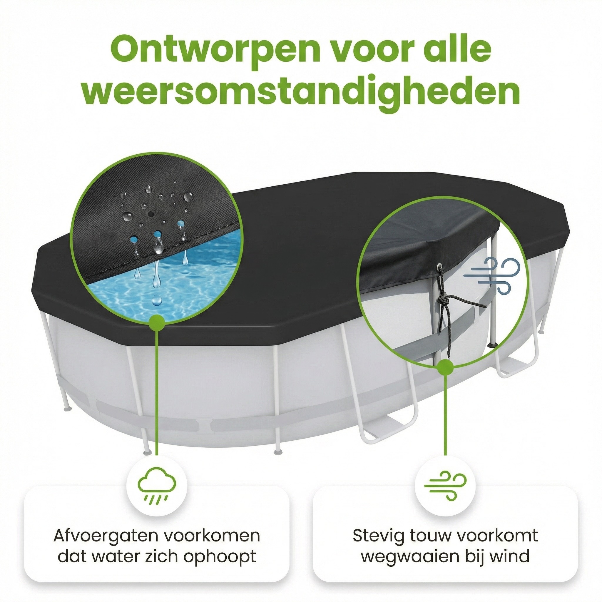 Bestway ovaal 427 x 250 cm afdekzeil - Black - Obelink.nl
