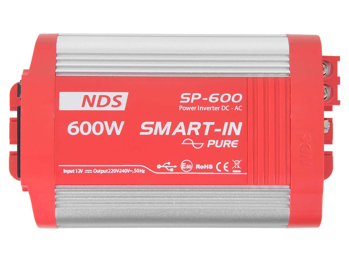 Omvormer Zuivere Sinus 600W Auto Omvormer 12v naar 230v Spanningsomvormer 12V 230V Inverter Pure Sine Wave met EU Stopcontacten 2 USB Poorten USB Type -C