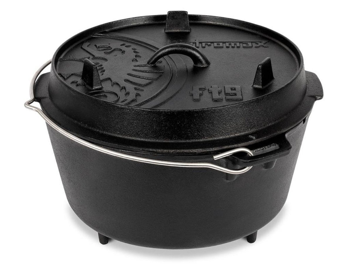 GFTIME Gietijzeren pan, broodbakken, stoofpan met deksel, 5 kwarts Dutch Oven, broodbakpan met fermentatiemand, snijder, deegmixer, stoofpan, gietijzeren pan voor keuken, bakken, smoren en braden