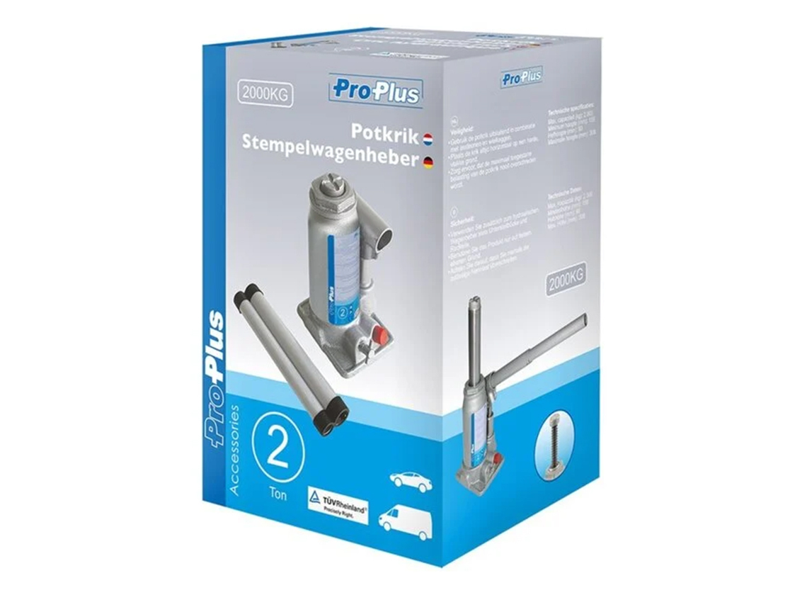Pro-Plus Hydraulische Potkrik 2000 kg met assteun - Caravan accessoires